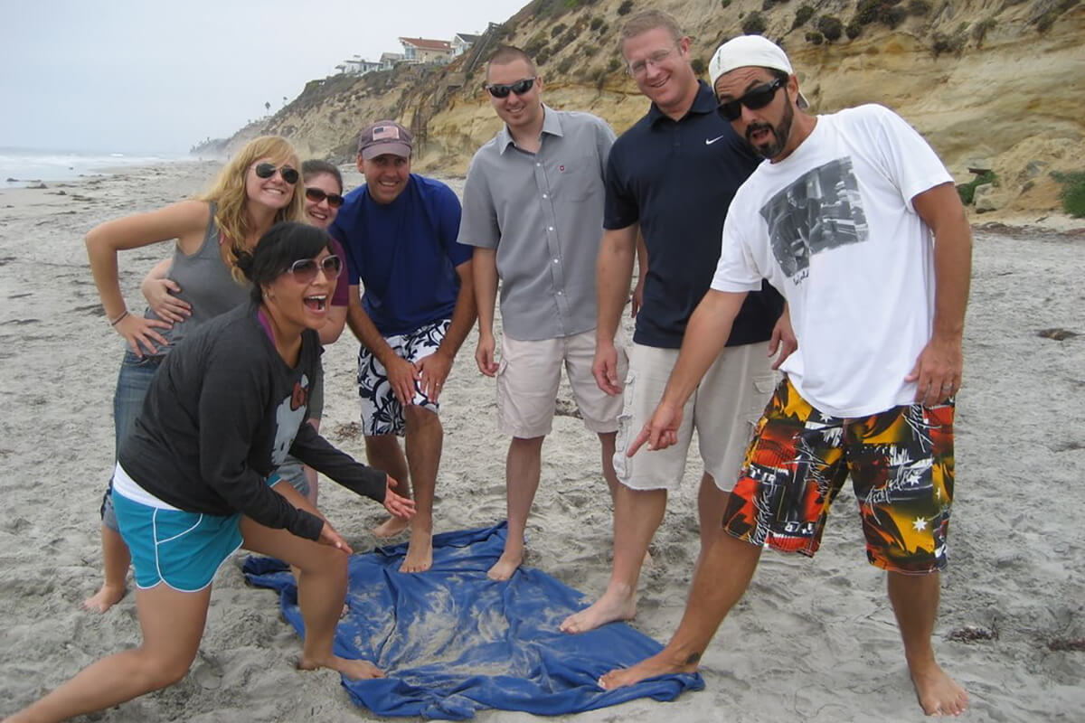 Successful team-building event at the beach