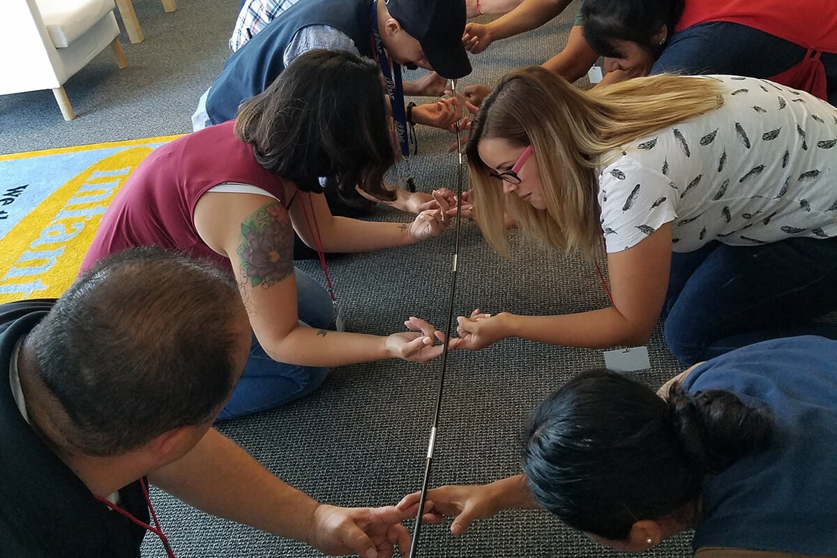 Group participating in team-building activity